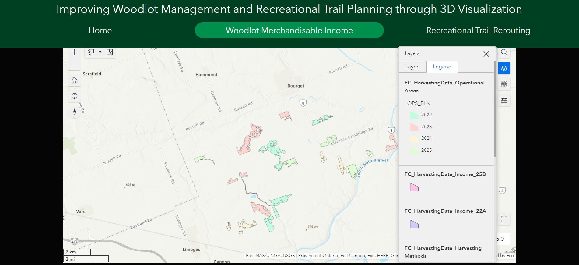 Woodlot Merchandisable Volume Page